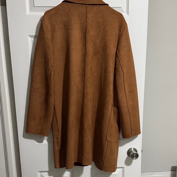 Magaschoni Tan Suede Trench Coat - Picture 7 of 7